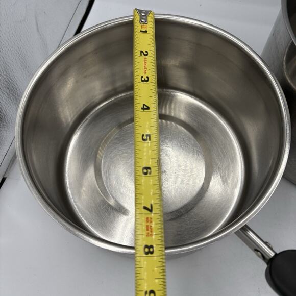 Revere Ware‎ 1801 Sauce Pan Pot Lot of 2 Stainless Steel No Lids - Picture 6 of 11
